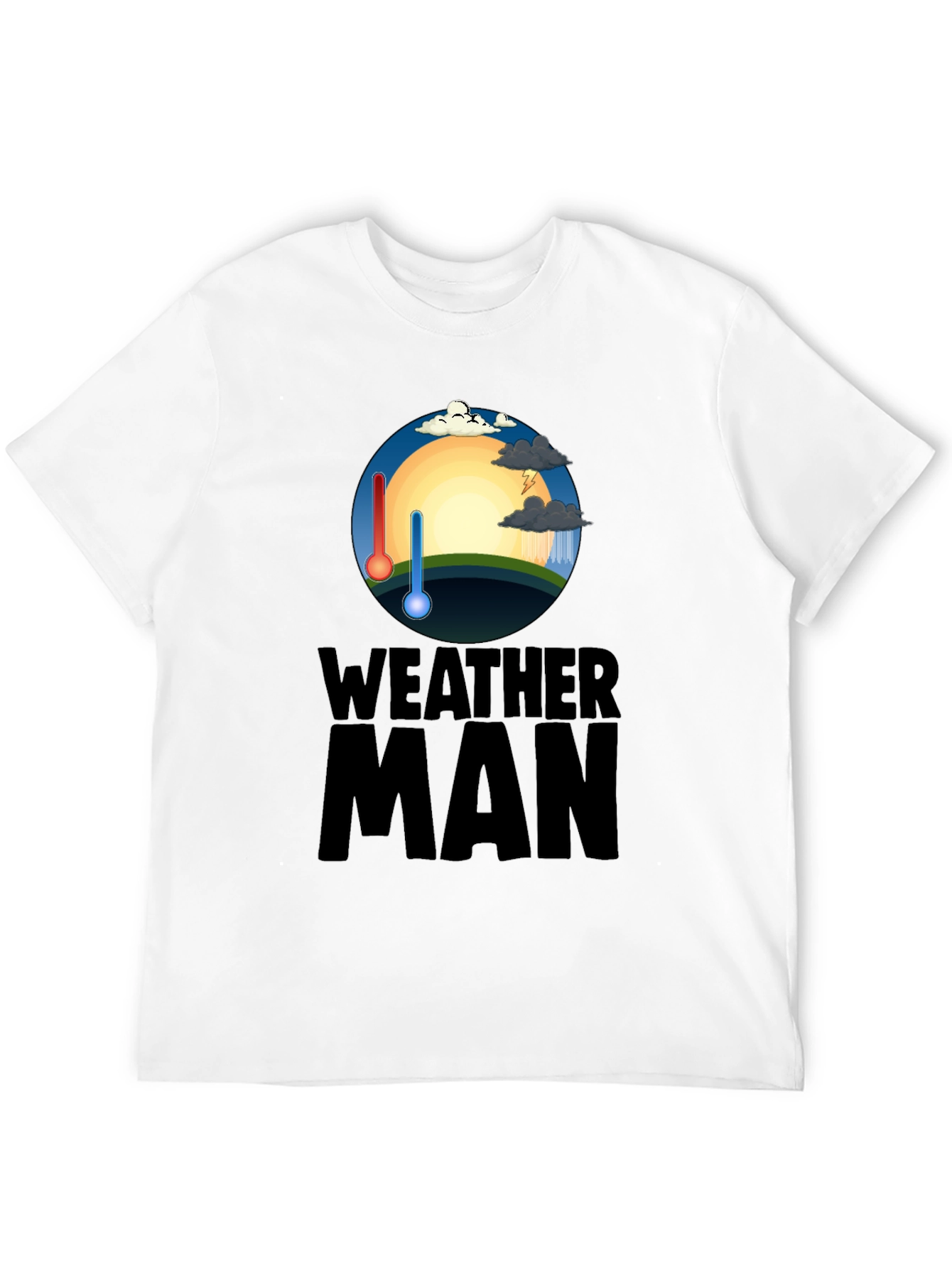 Camiseta Hombre Negra Weather Man - Divertida y Única