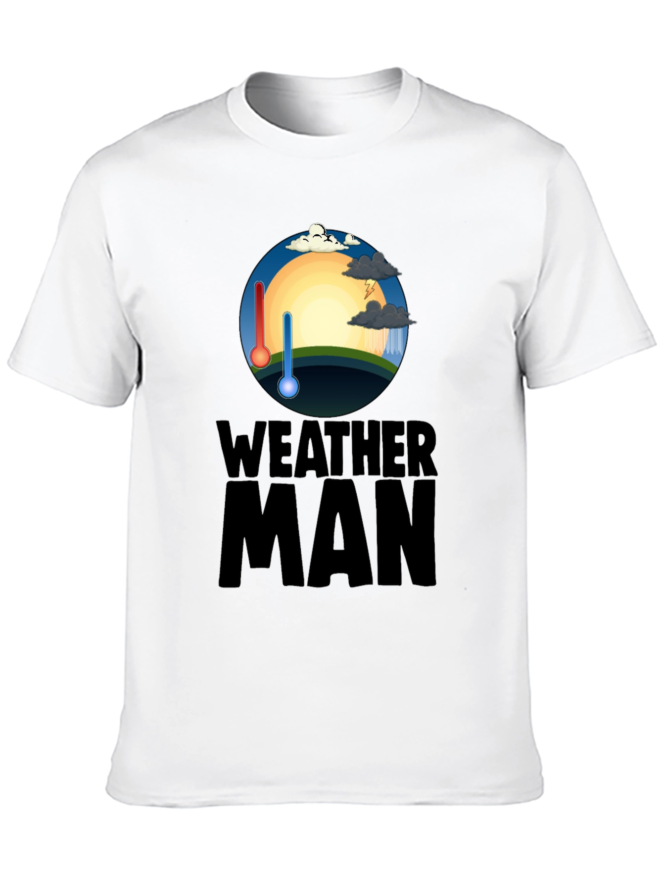 Camiseta Hombre Negra Weather Man - Divertida y Única