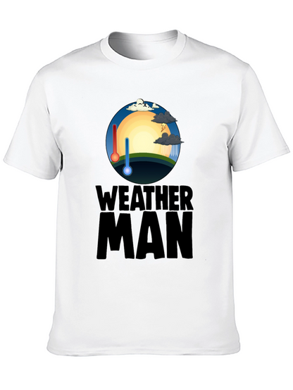 Camiseta Hombre Negra Weather Man - Divertida y Única