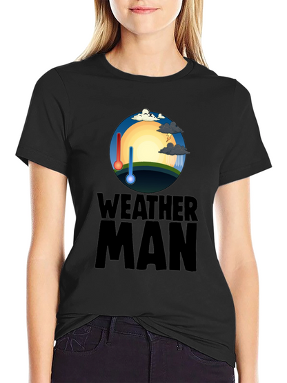 Camiseta Hombre Negra Weather Man - Divertida y Única