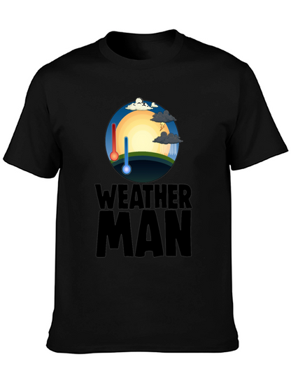 Camiseta Hombre Negra Weather Man - Divertida y Única