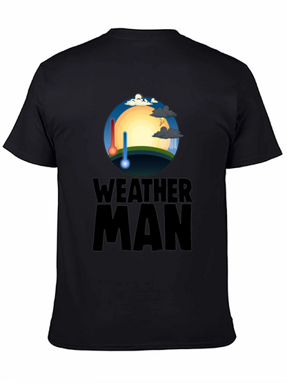 Camiseta Hombre Negra Weather Man - Divertida y Única