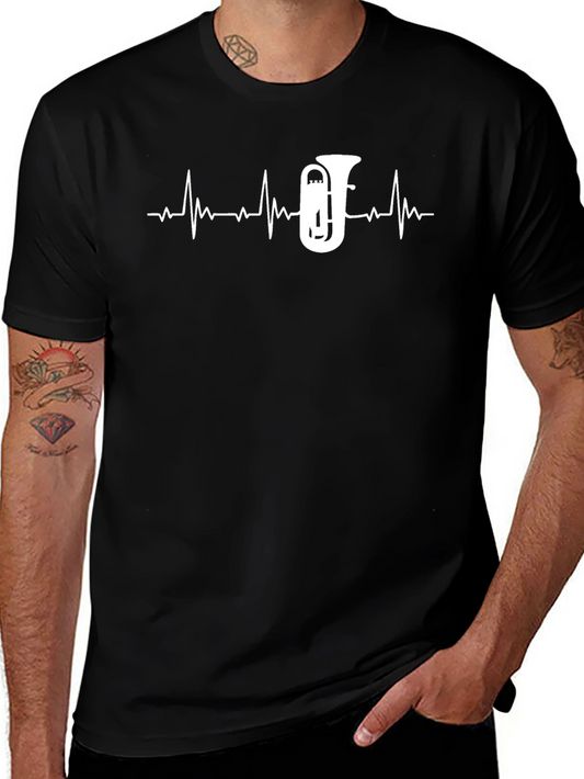 Camiseta Negra Latido Tuba - Música