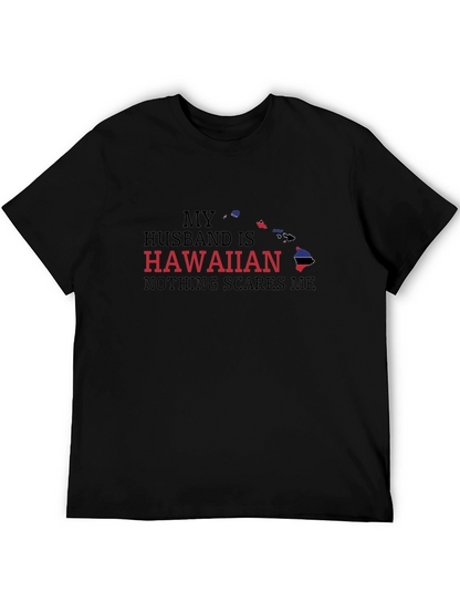 Camiseta Negra: Mi Marido es Hawaiano