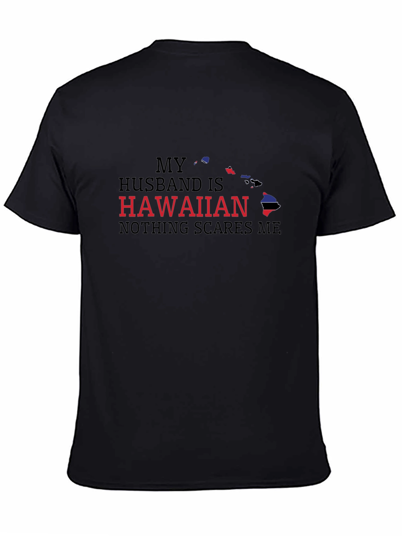 Camiseta Negra: Mi Marido es Hawaiano