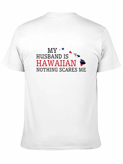 Camiseta Negra: Mi Marido es Hawaiano