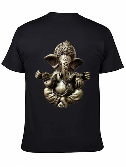 Camiseta Negra con Diseño de Ganesha en 3D