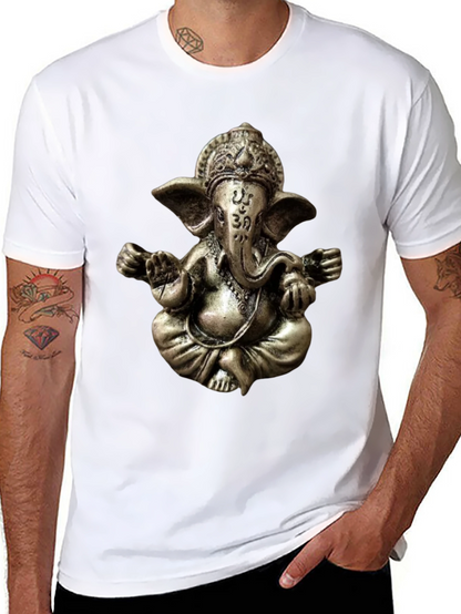 Camiseta Negra con Diseño de Ganesha en 3D