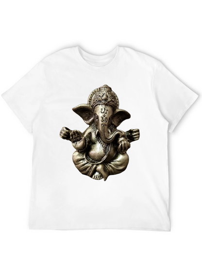 Camiseta Negra con Diseño de Ganesha en 3D