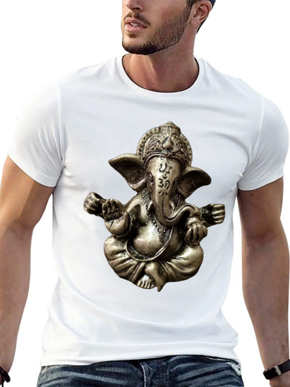 Camiseta Negra con Diseño de Ganesha en 3D