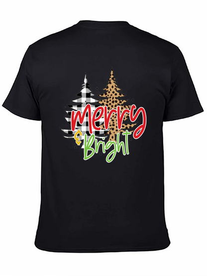 Camiseta Negra Navideña Merry & Bright