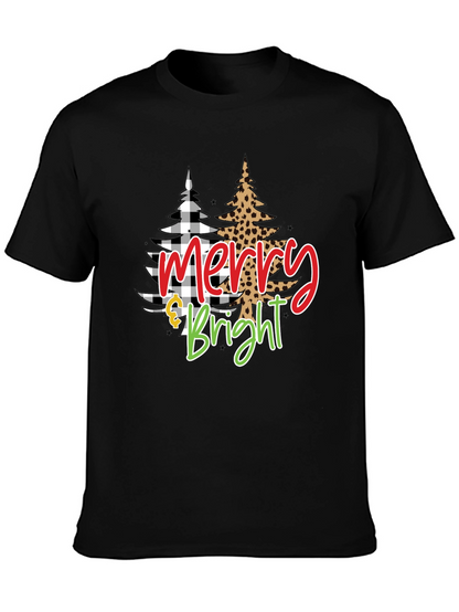 Camiseta Negra Navideña Merry & Bright