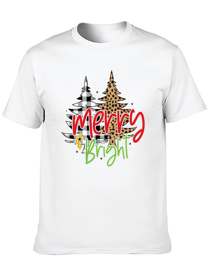 Camiseta Negra Navideña Merry & Bright
