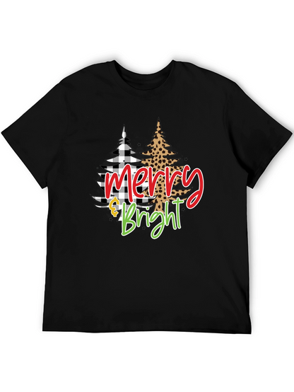 Camiseta Negra Navideña Merry & Bright