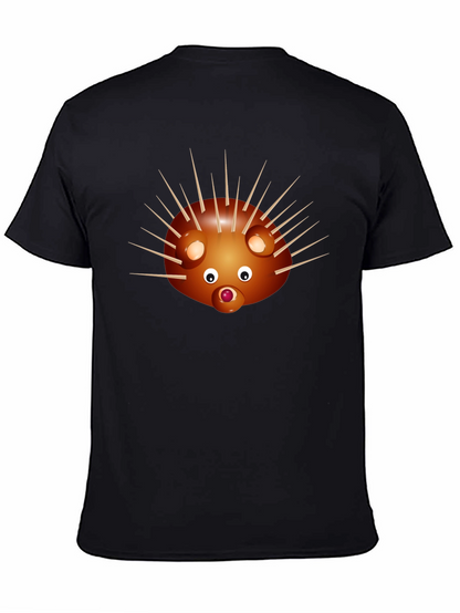 Camiseta Negra con Diseño de Erizo Divertido