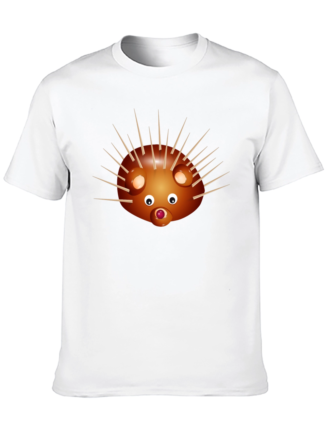 Camiseta Negra con Diseño de Erizo Divertido
