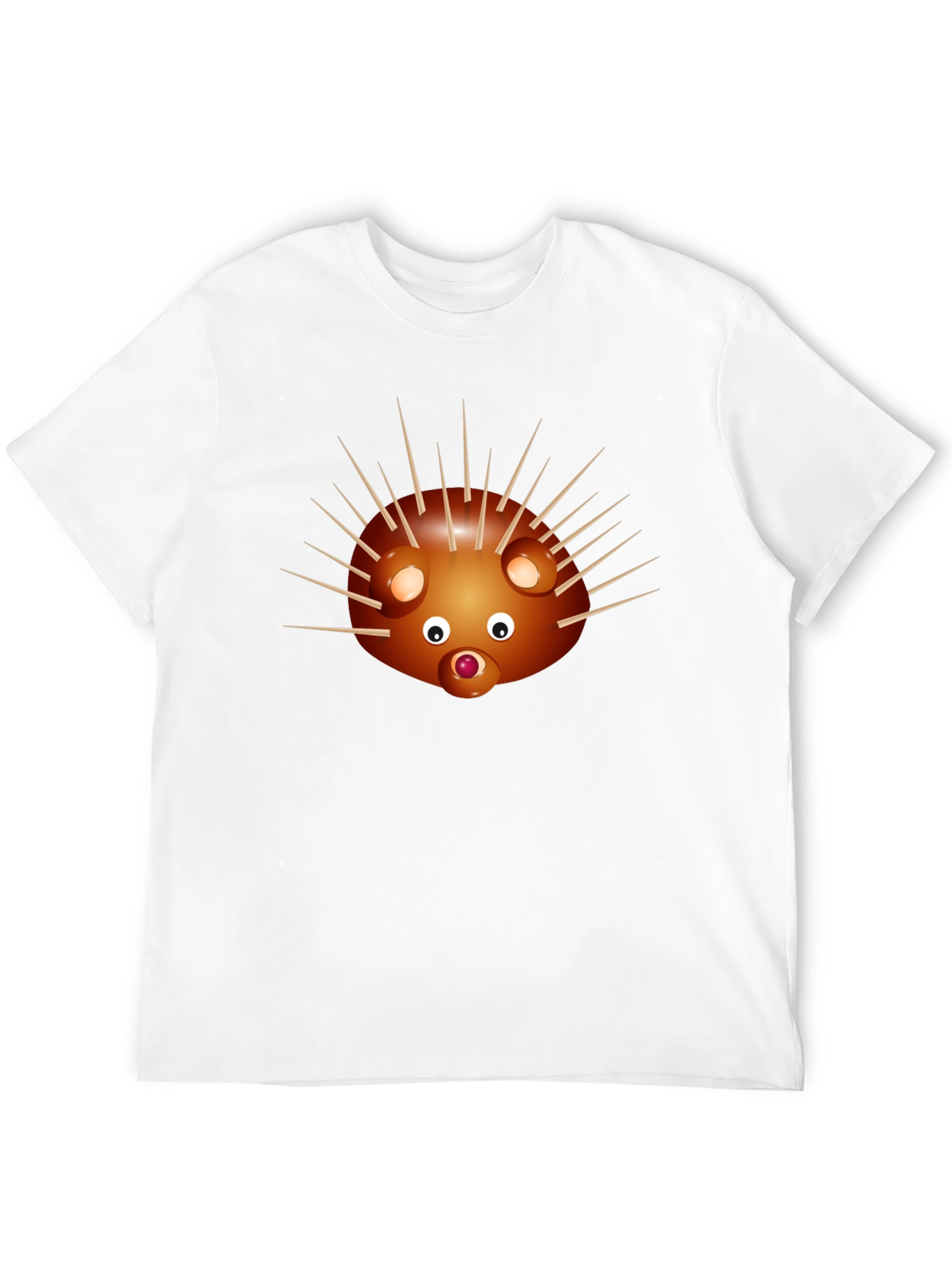 Camiseta Negra con Diseño de Erizo Divertido