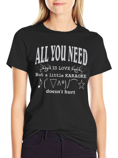 Camiseta Negra All You Need Is Love & Karaoke