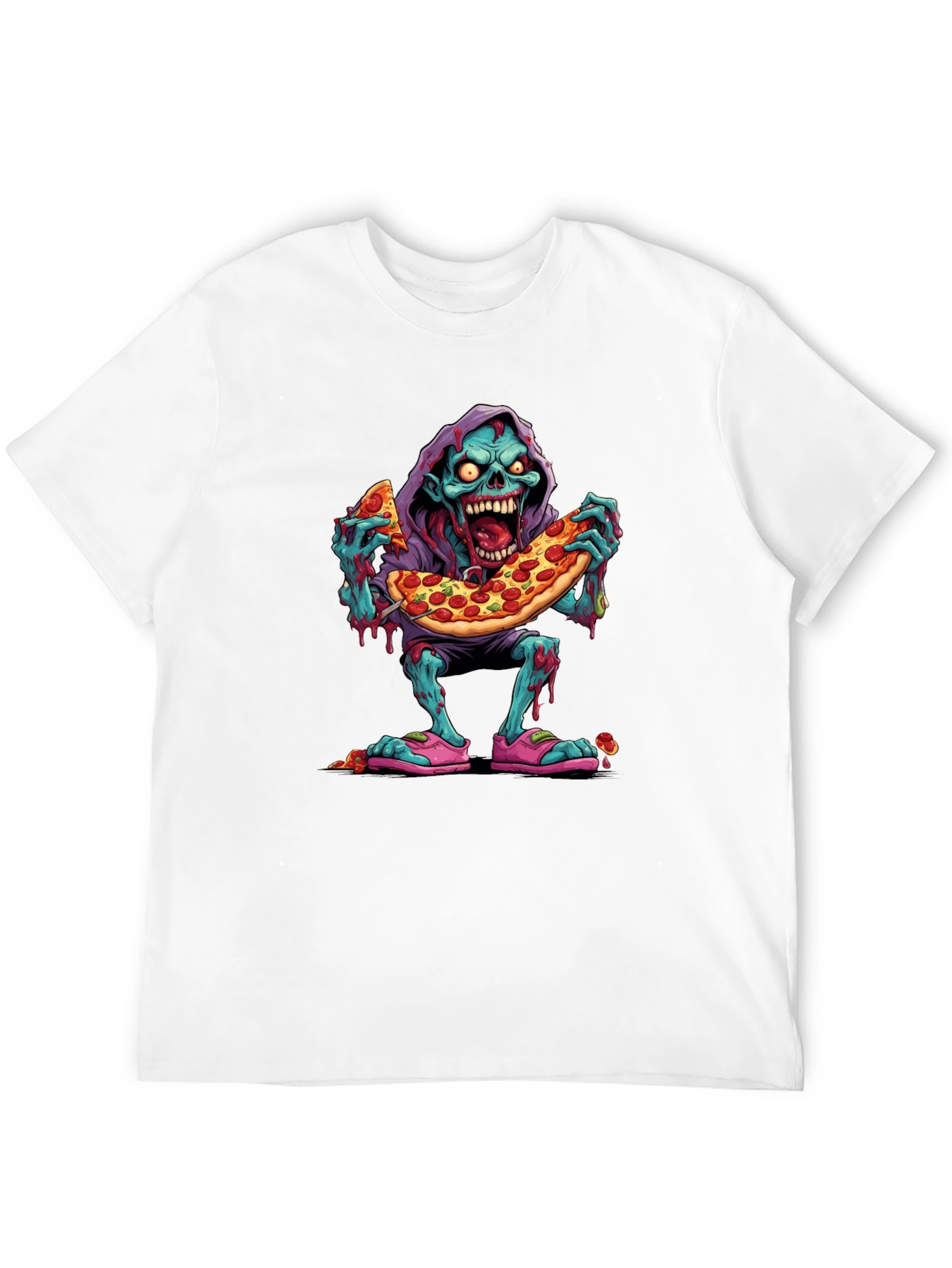 Camiseta Negra: Zombie Amante de la Pizza