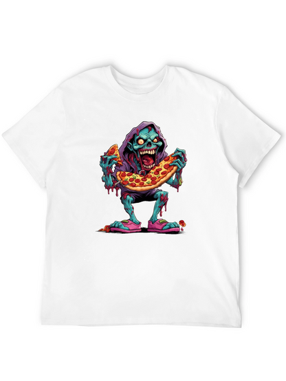 Camiseta Negra: Zombie Amante de la Pizza