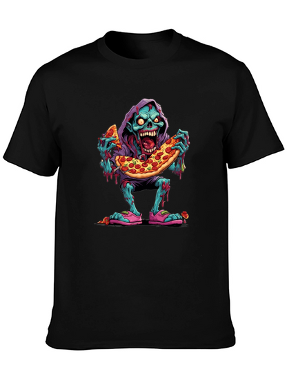 Camiseta Negra: Zombie Amante de la Pizza