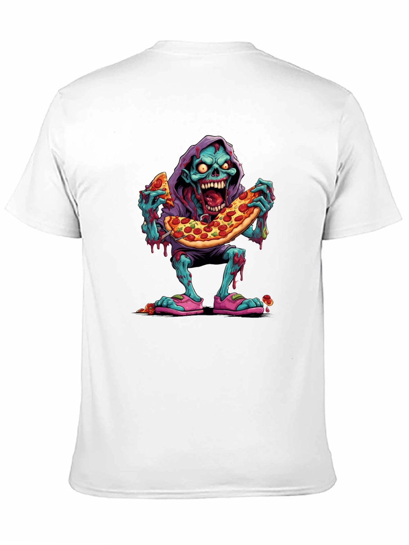 Camiseta Negra: Zombie Amante de la Pizza