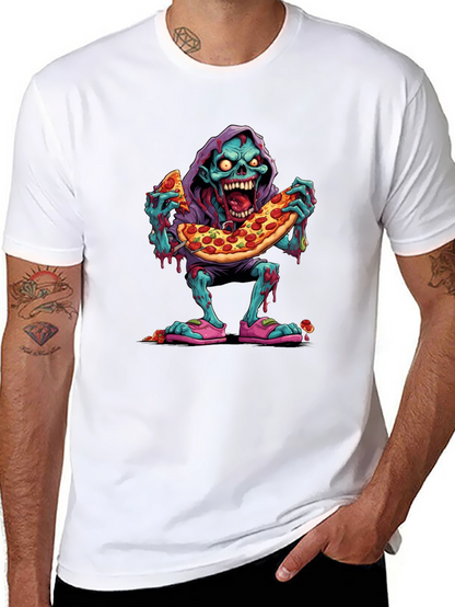 Camiseta Negra: Zombie Amante de la Pizza