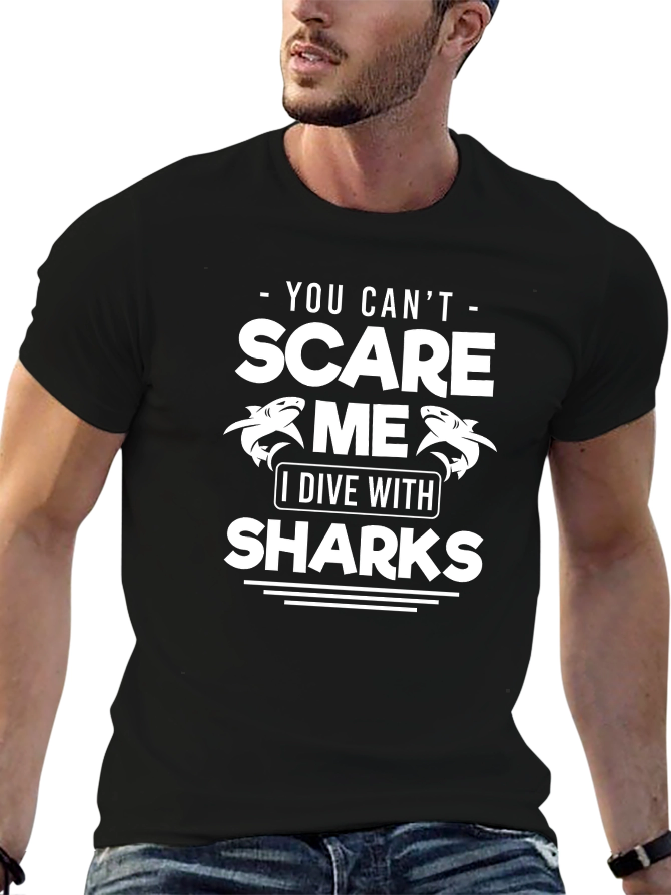 Camiseta Divertida Buceo Tiburones - No Me Asustan