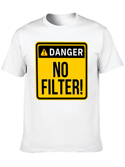 Camiseta Hombre Negra - ¡Peligro: Sin Filtro!