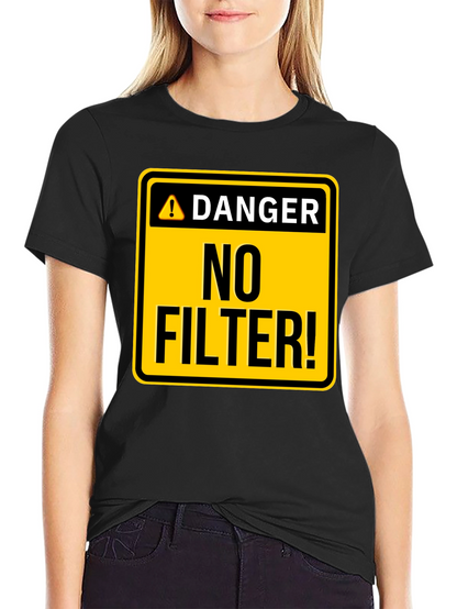 Camiseta Hombre Negra - ¡Peligro: Sin Filtro!
