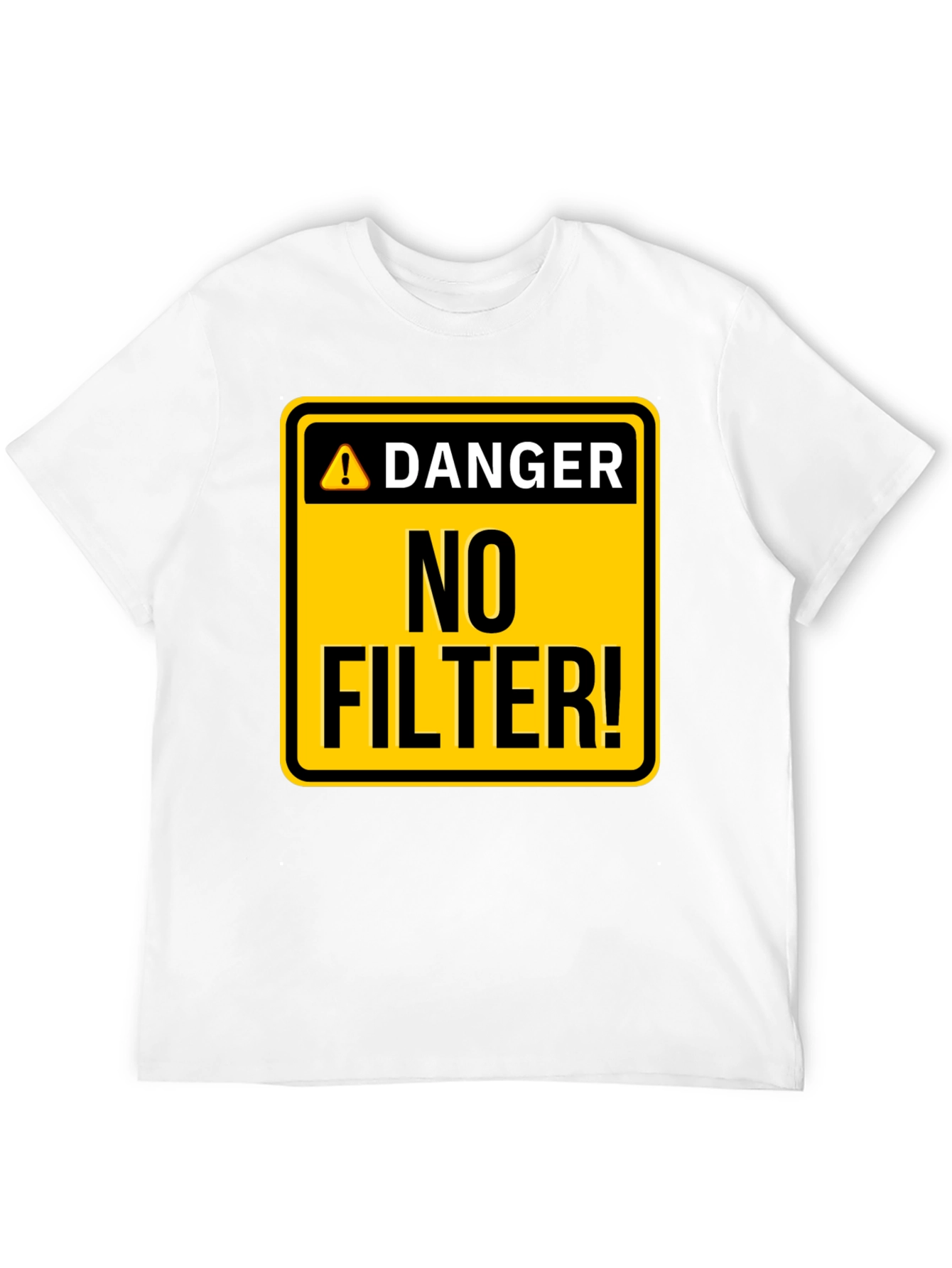 Camiseta Hombre Negra - ¡Peligro: Sin Filtro!