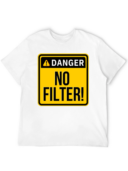 Camiseta Hombre Negra - ¡Peligro: Sin Filtro!