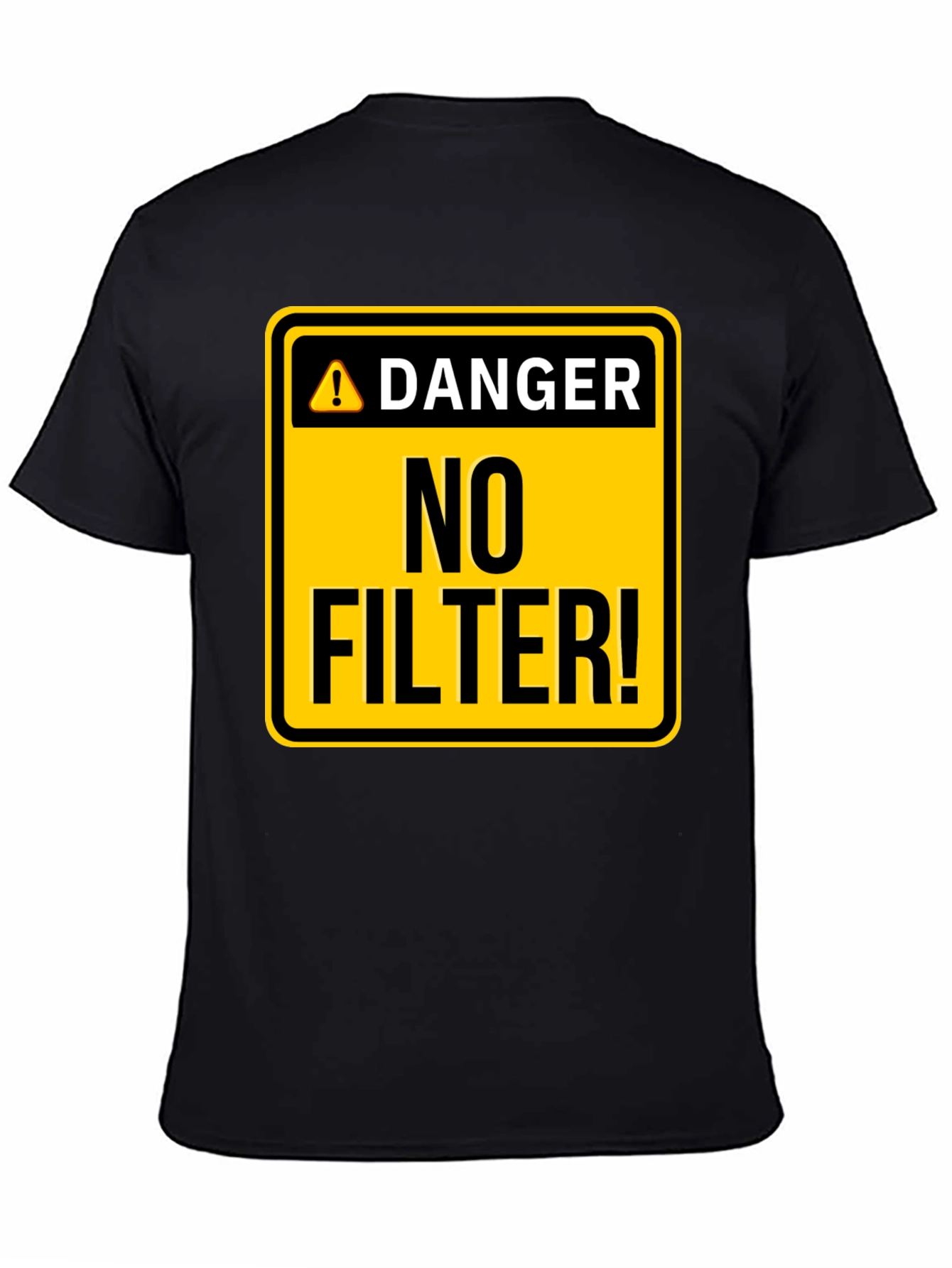 Camiseta Hombre Negra - ¡Peligro: Sin Filtro!
