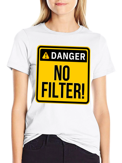 Camiseta Hombre Negra - ¡Peligro: Sin Filtro!