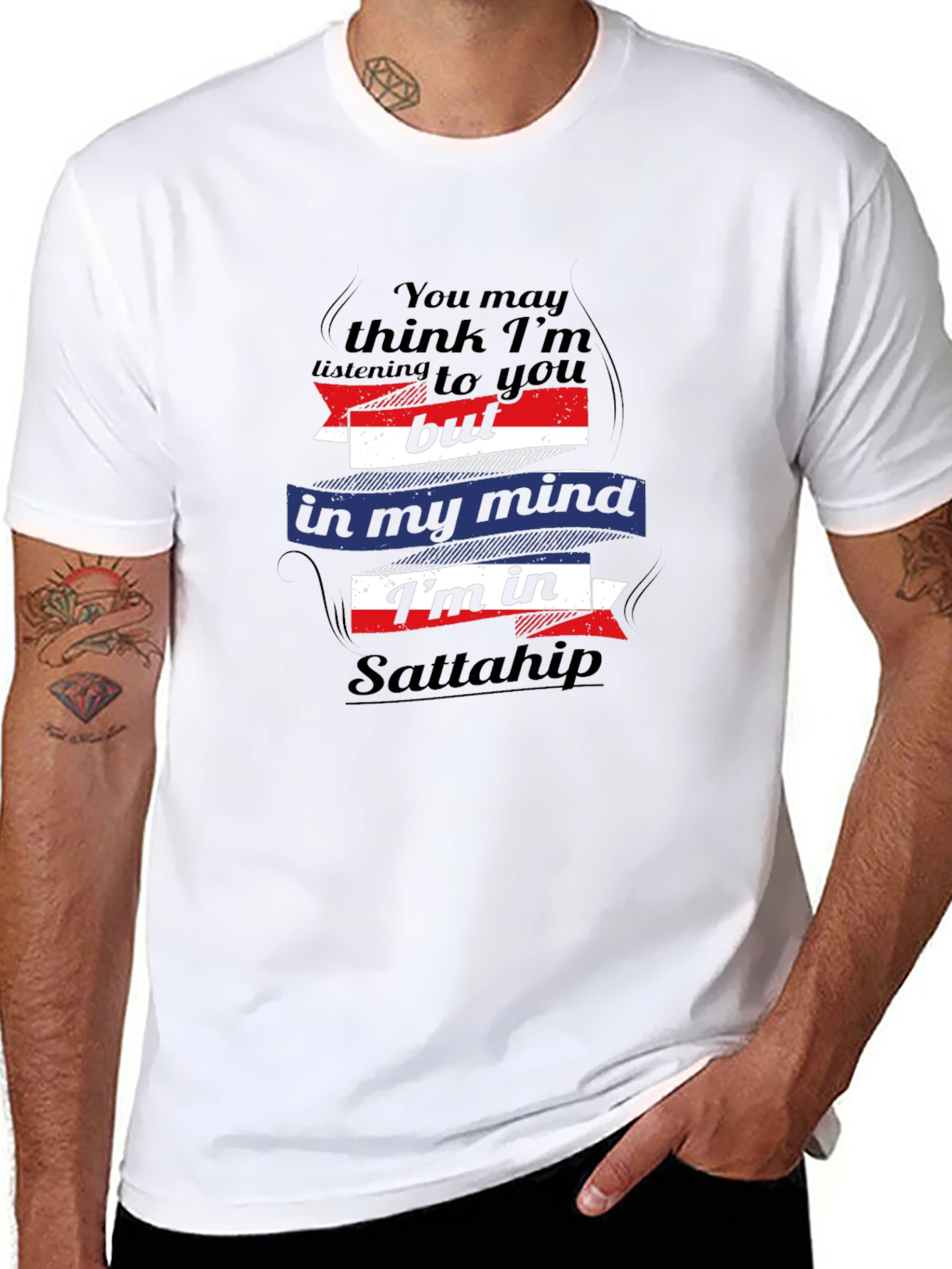 Camiseta Hombre Negra Sattahip Divertida