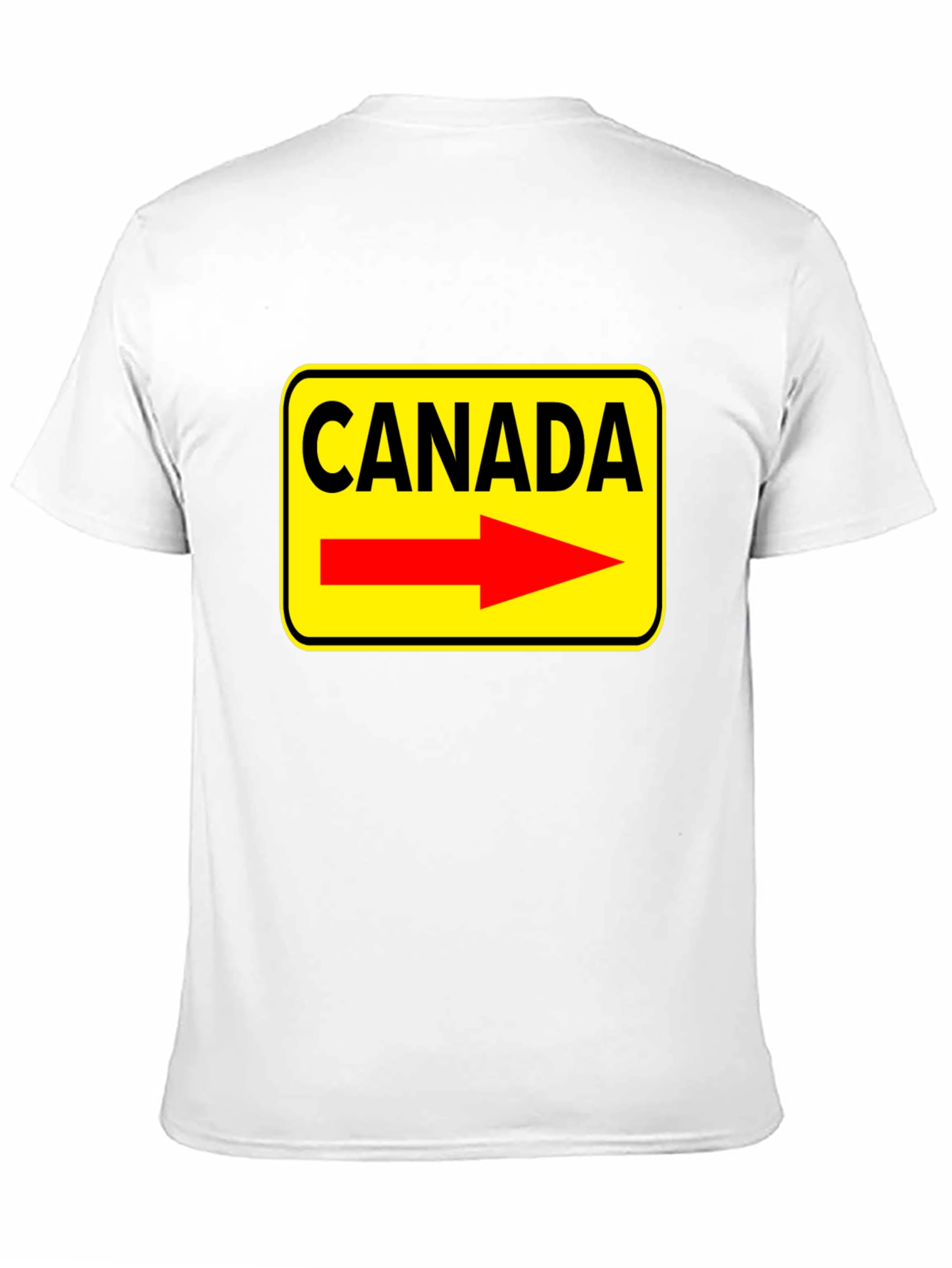 Camiseta Negra Canada Señal de Tráfico Flecha Roja