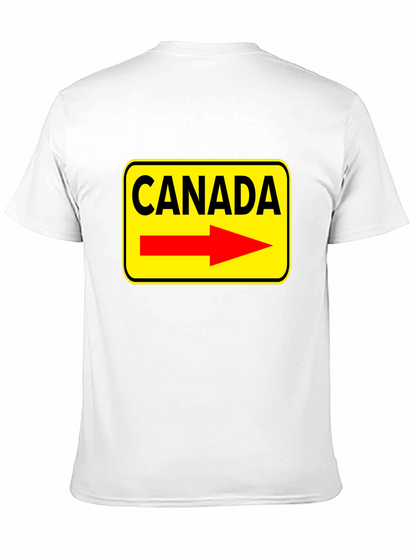 Camiseta Negra Canada Señal de Tráfico Flecha Roja