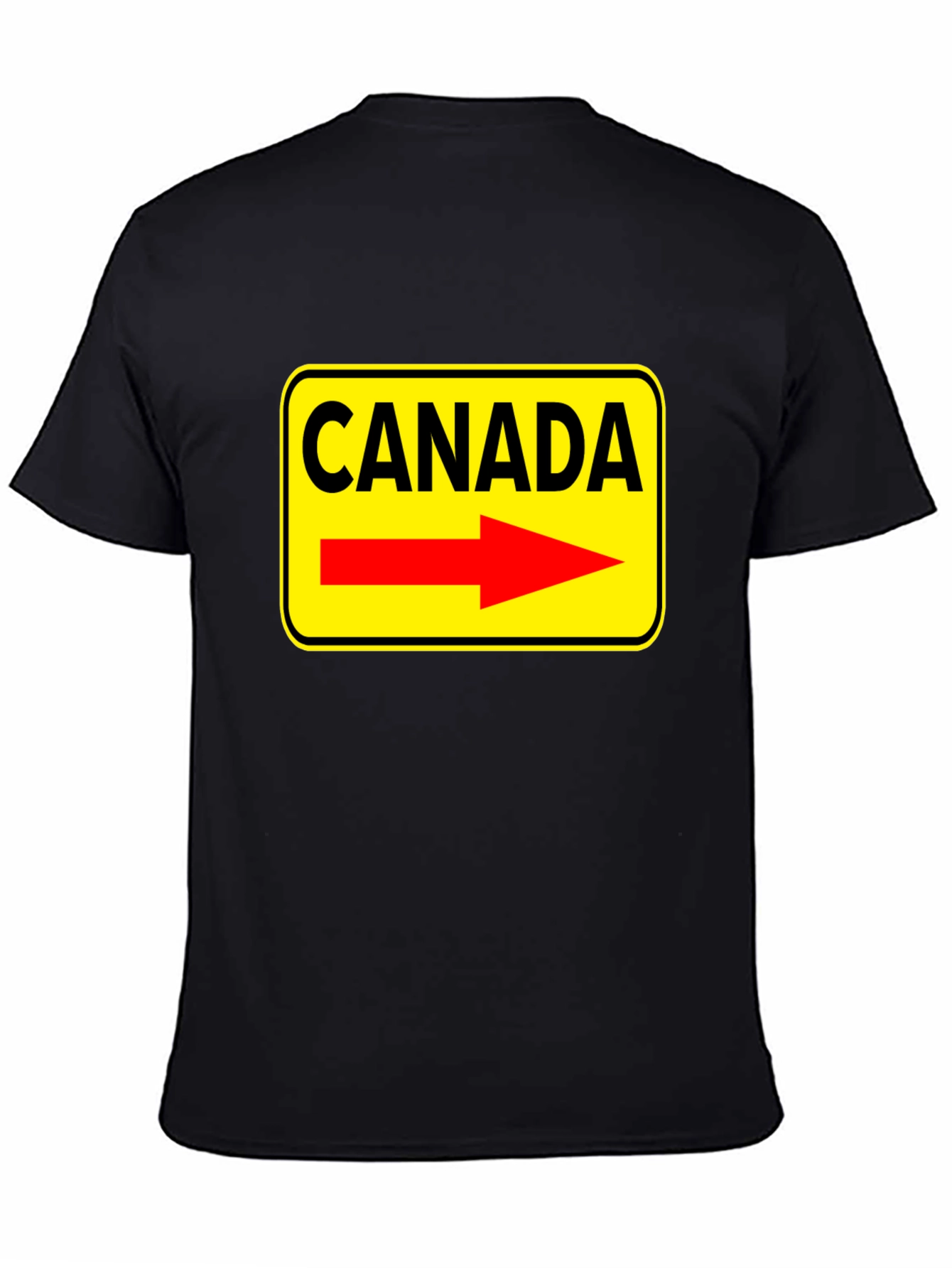 Camiseta Negra Canada Señal de Tráfico Flecha Roja