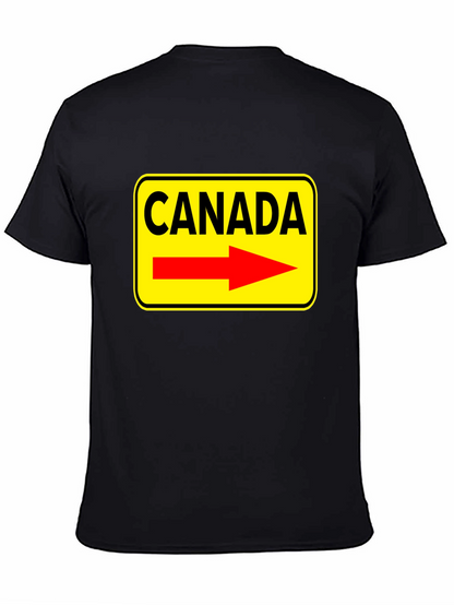 Camiseta Negra Canada Señal de Tráfico Flecha Roja