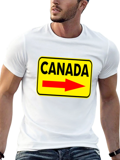 Camiseta Negra Canada Señal de Tráfico Flecha Roja