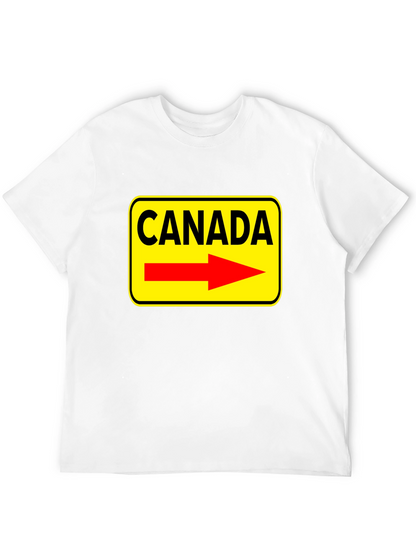 Camiseta Negra Canada Señal de Tráfico Flecha Roja