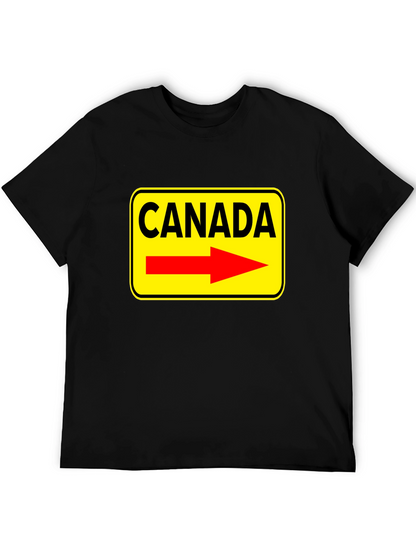 Camiseta Negra Canada Señal de Tráfico Flecha Roja