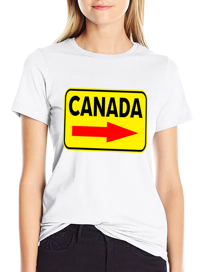 Camiseta Negra Canada Señal de Tráfico Flecha Roja