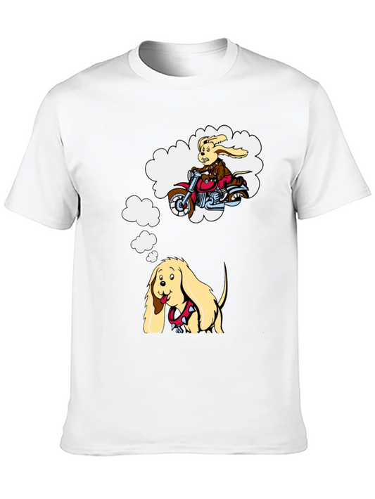 Camiseta Negra con Diseño de Perro Soñador