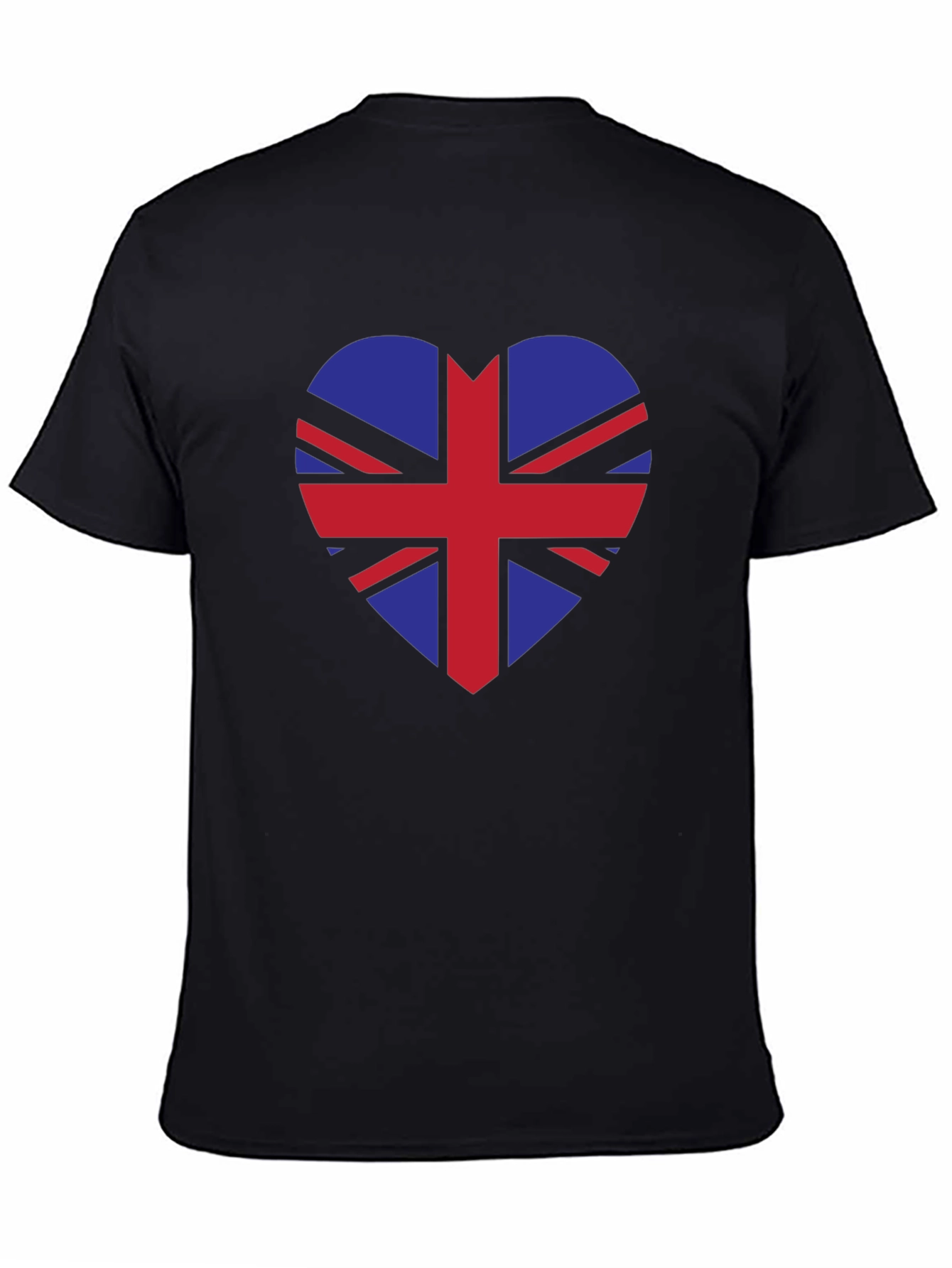 Camiseta Negra con Corazón Bandera Británica