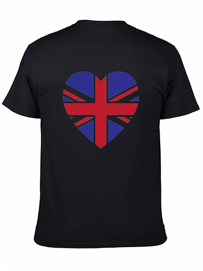 Camiseta Negra con Corazón Bandera Británica
