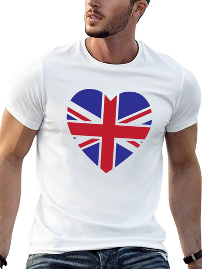 Camiseta Negra con Corazón Bandera Británica