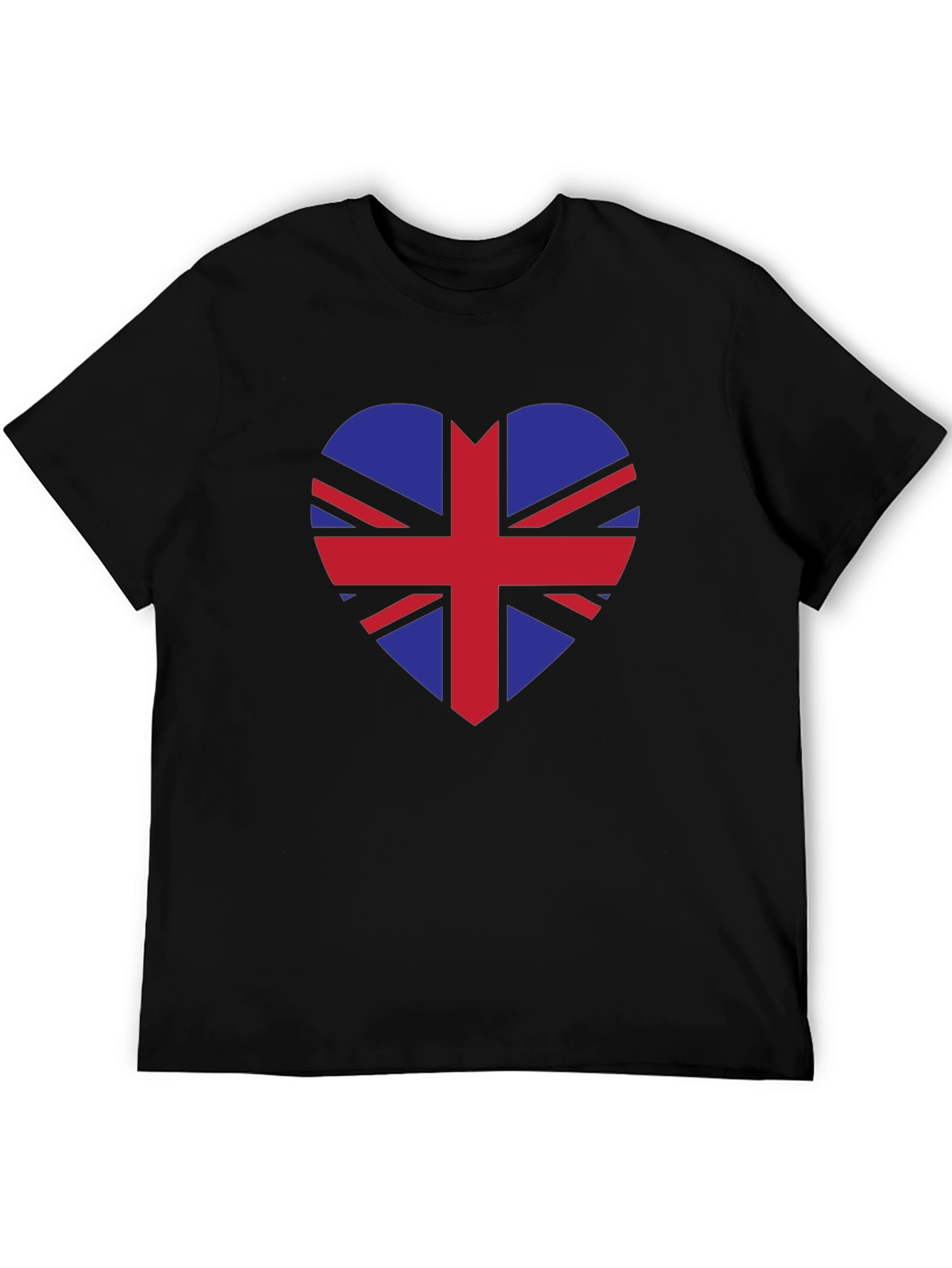 Camiseta Negra con Corazón Bandera Británica