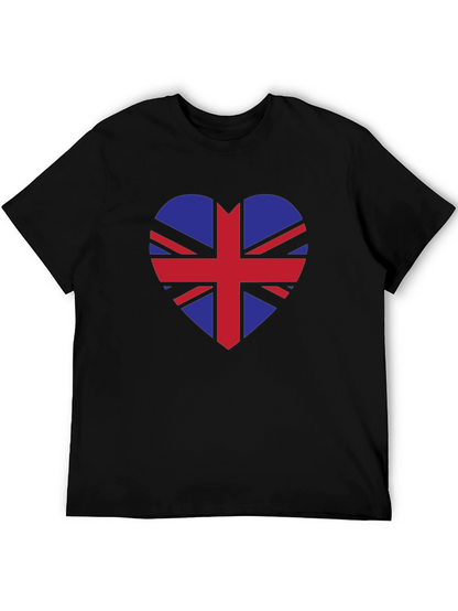 Camiseta Negra con Corazón Bandera Británica