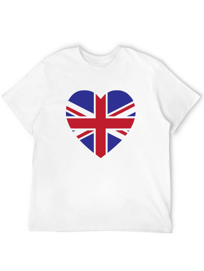 Camiseta Negra con Corazón Bandera Británica